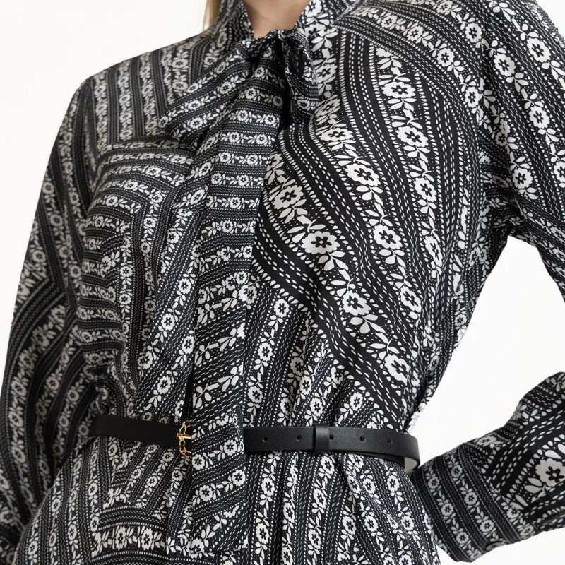 LIZZY Long Sleeved Dresses Women's Black White-5