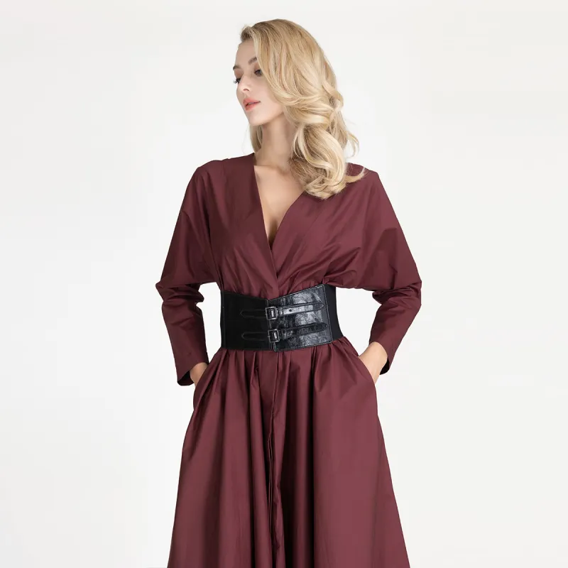 LIZZY Long-Sleeved Dresses Women's Brick Red-2
