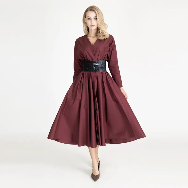 LIZZY Long-Sleeved Dresses Women's Brick Red-1
