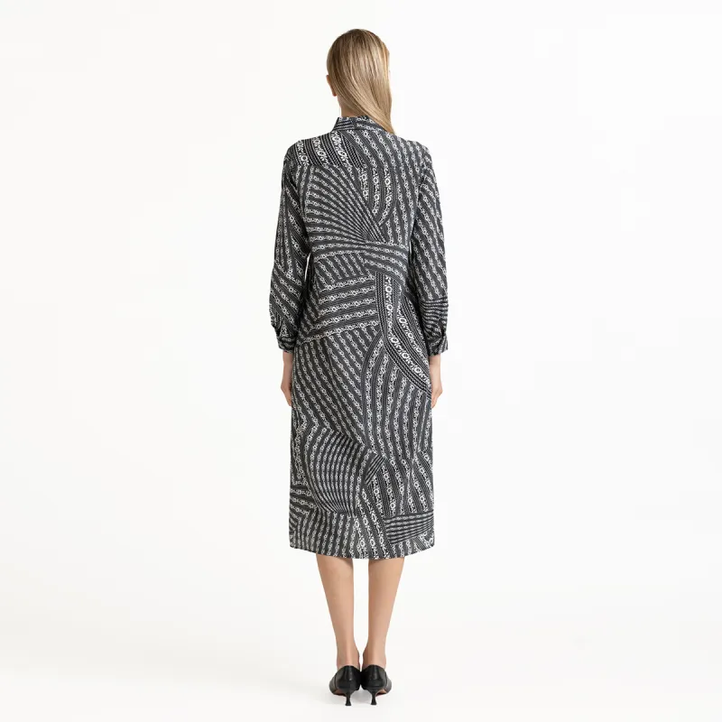 LIZZY Long Sleeved Dresses Women's Black White-3