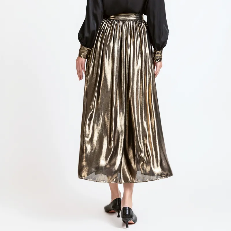 LIZZY Casual Long Skirts Women's Gold-2
