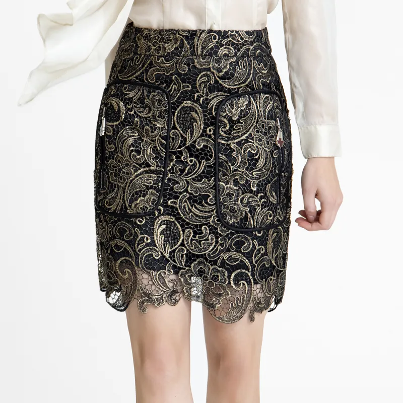 LIZZY Casual Short Skirts Women's Gold-1