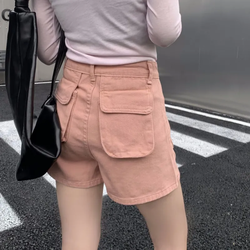 Ordifen Denim Shorts Women's Dirty Pink-1