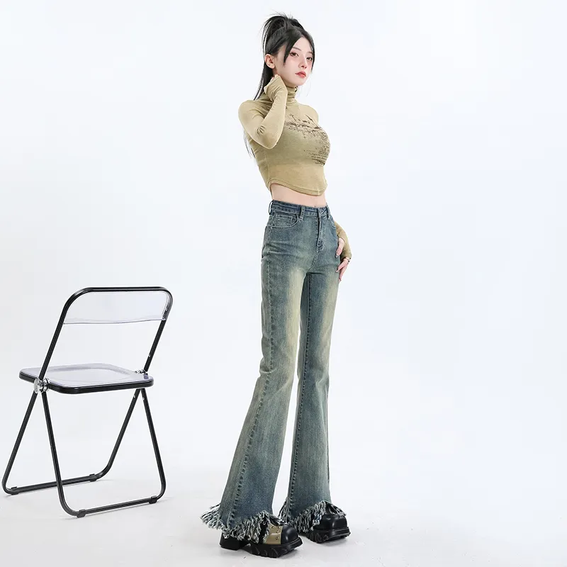 Ordifen YL Denim Bootcut Pants Women's-4