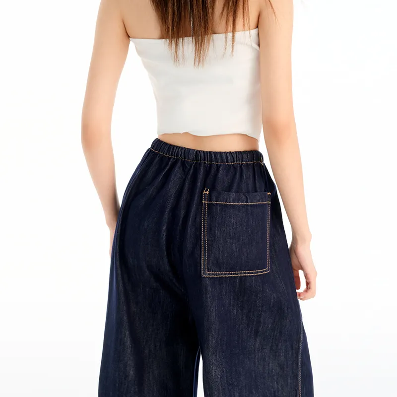 Ordifen Jeans Women's Dark Blue Thin-5