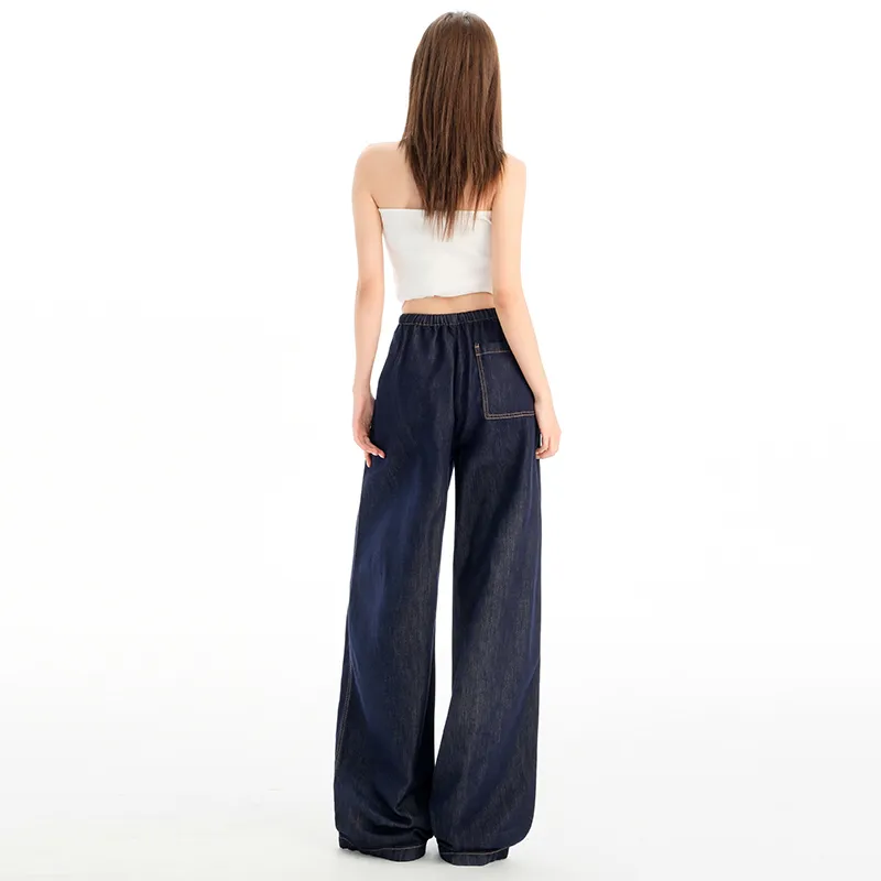 Ordifen Jeans Women's Dark Blue Thin-4