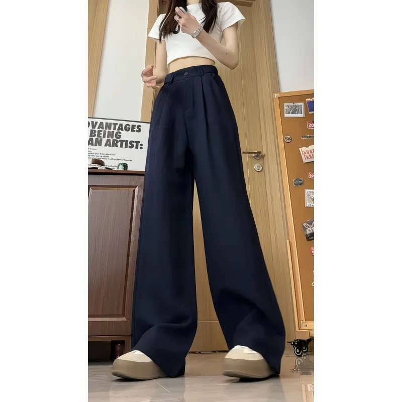 Ordifen Casual Pants Women's Navy Blue-2