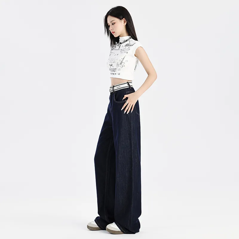 Ordifen Jeans Women's Denim Dark Blue-1