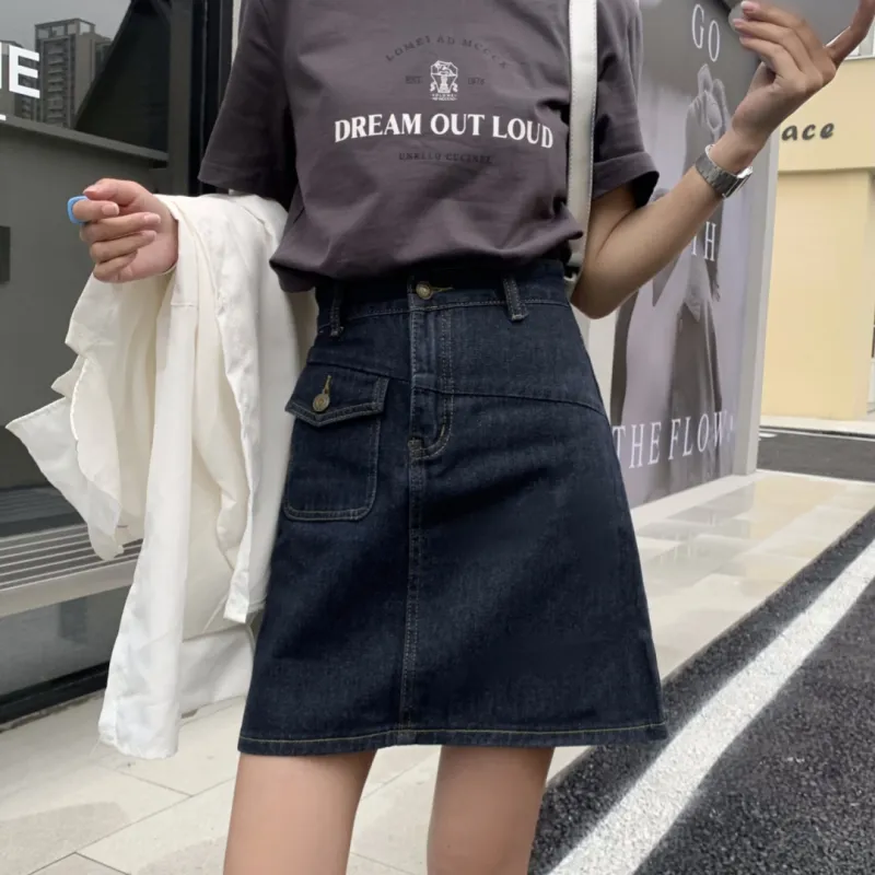 Ordifen Denim Short Skirts Women's-3