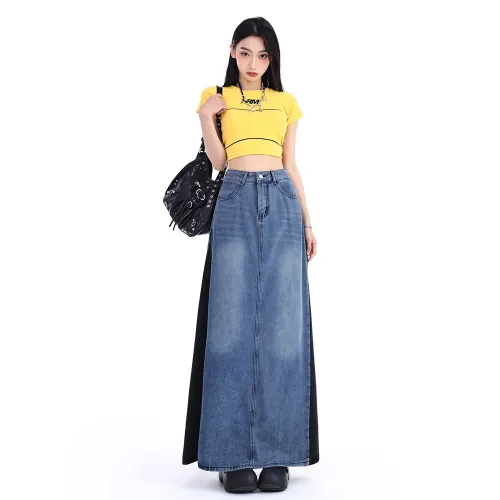 Ordifen Denim Long Skirts Women's