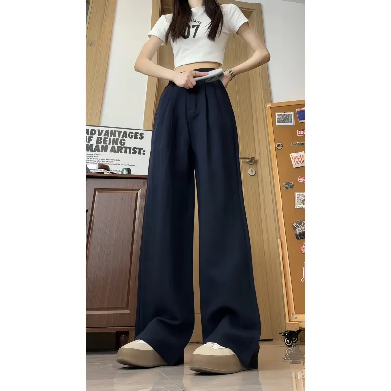 Ordifen Casual Pants Women's Navy Blue-3