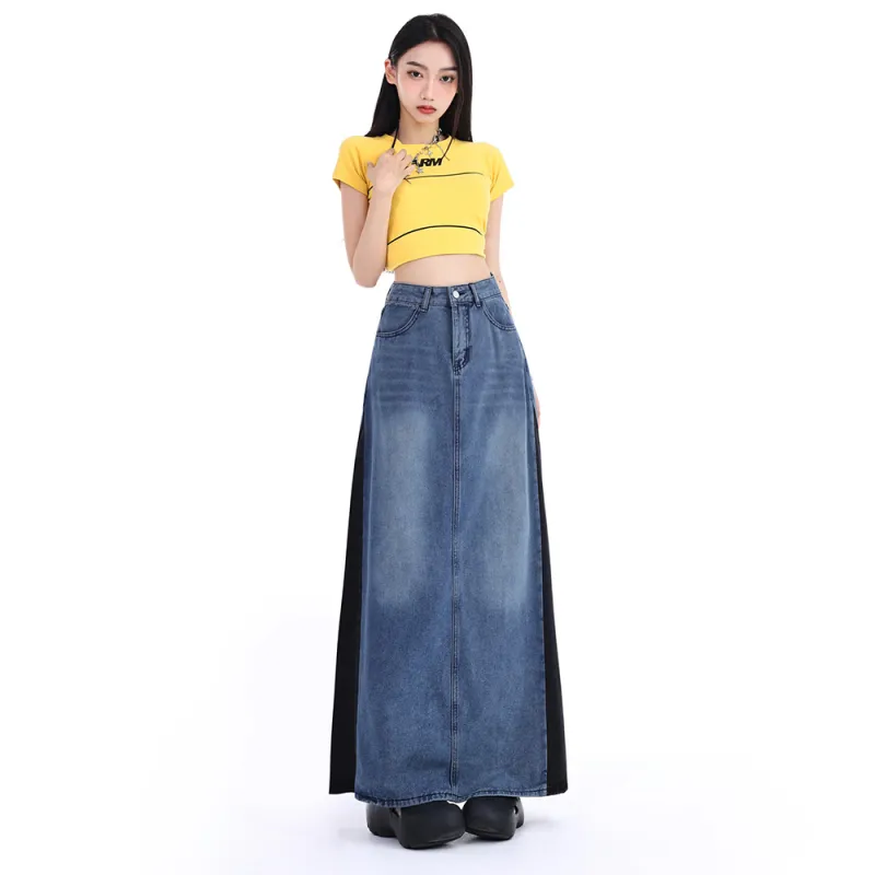 Ordifen Denim Long Skirts Women's-3