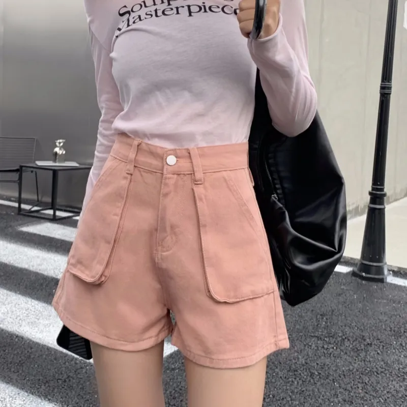 Ordifen Denim Shorts Women's Dirty Pink-3
