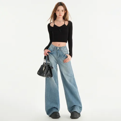 Ordifen Jeans Women's Light Blue