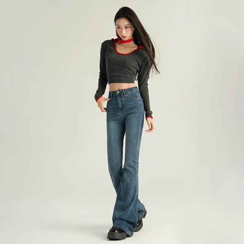 Ordifen YL Denim Bootcut Pants Women's-8