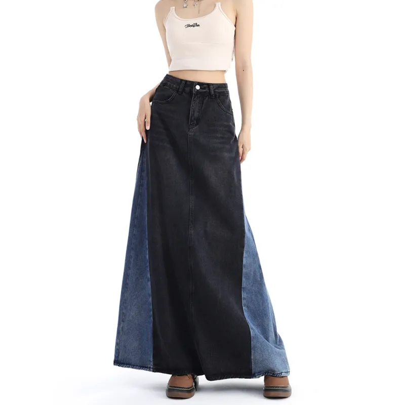 Ordifen Denim Long Skirts Women's-8