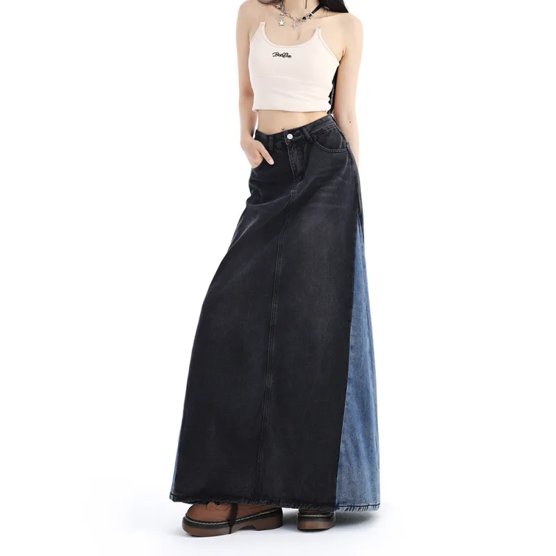 Ordifen Denim Long Skirts Women's-10
