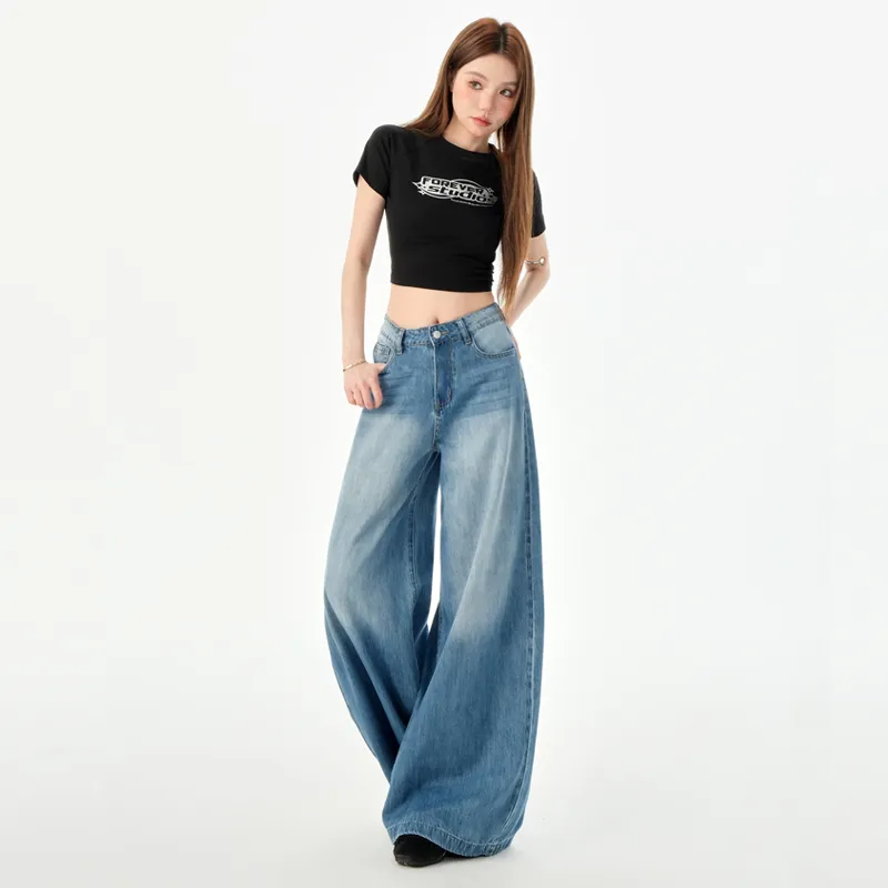 Ordifen Jeans Women's Washed Blue-4
