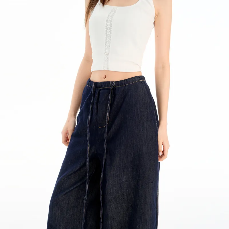 Ordifen Jeans Women's Dark Blue Thin-3