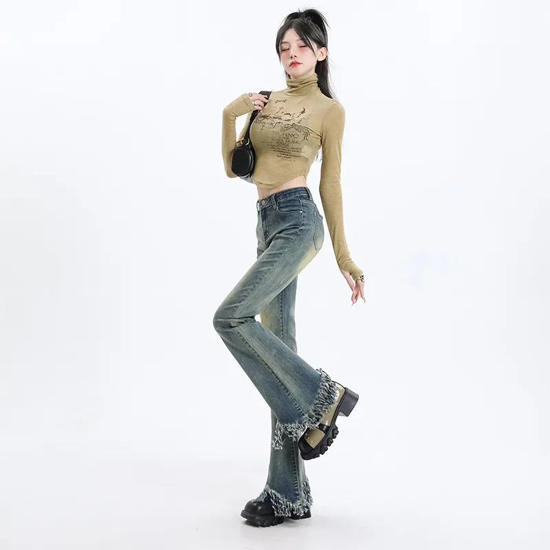 Ordifen YL Denim Bootcut Pants Women's-3