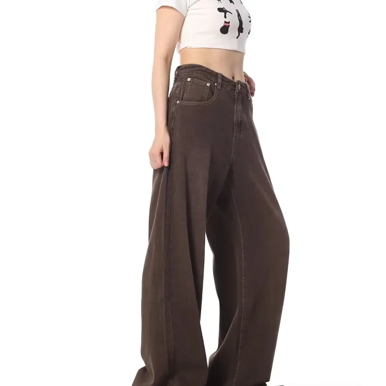 Ordifen Jeans Women's Brown-2