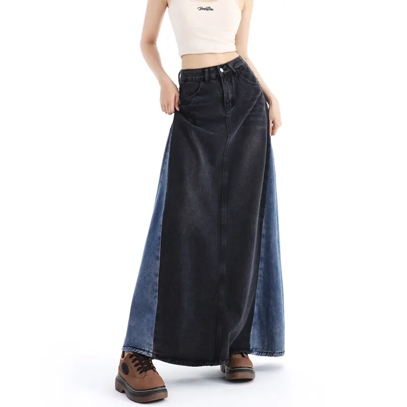 Ordifen Denim Long Skirts Women's-9