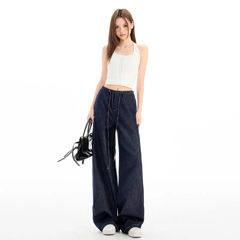 Ordifen Jeans Women's Dark Blue Thin-1