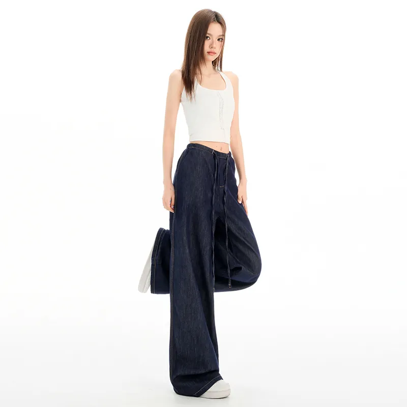 Ordifen Jeans Women's Dark Blue Thin-2