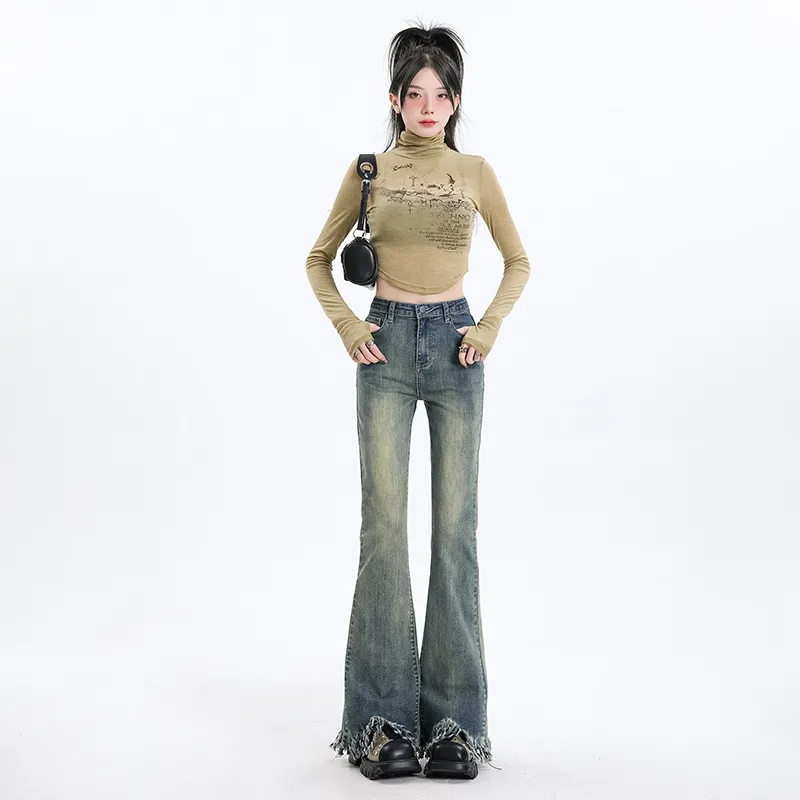 Ordifen YL Denim Bootcut Pants Women's-2