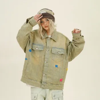 Ordifen Denim Jacket Women's Yellow Mud