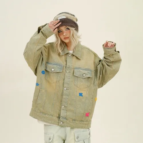 Ordifen Denim Jacket Women's Yellow Mud