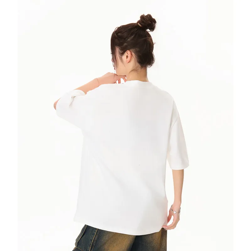 Ordifen Drop Shoulder Sleeve T Shirt Women's-3
