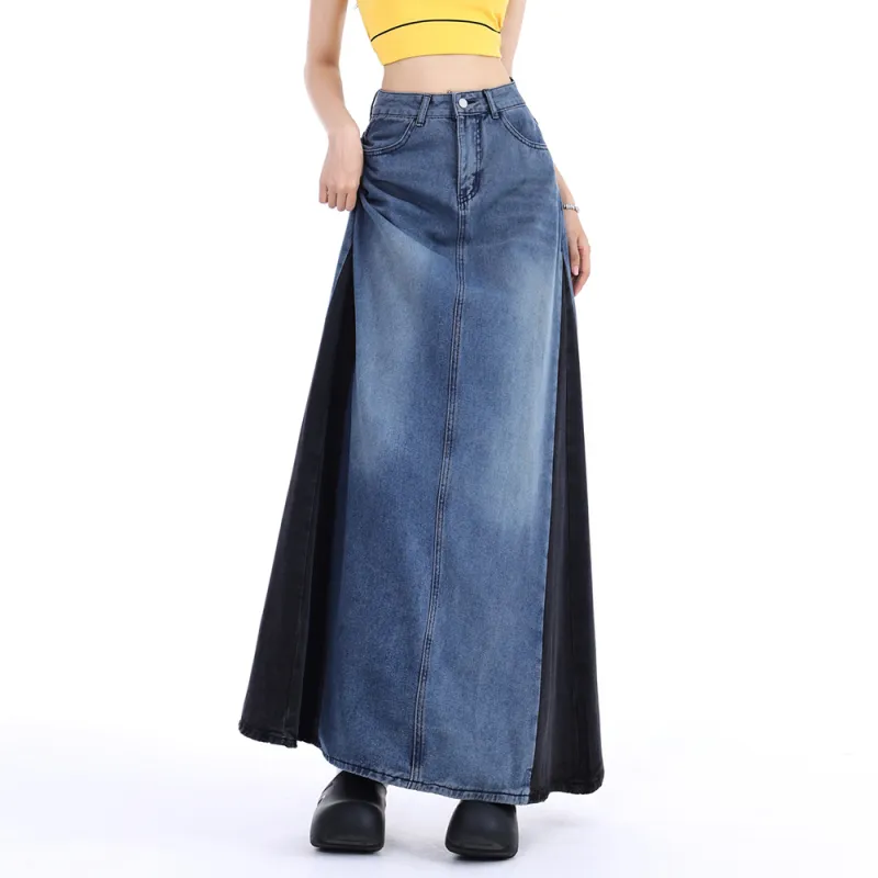 Ordifen Denim Long Skirts Women's-2