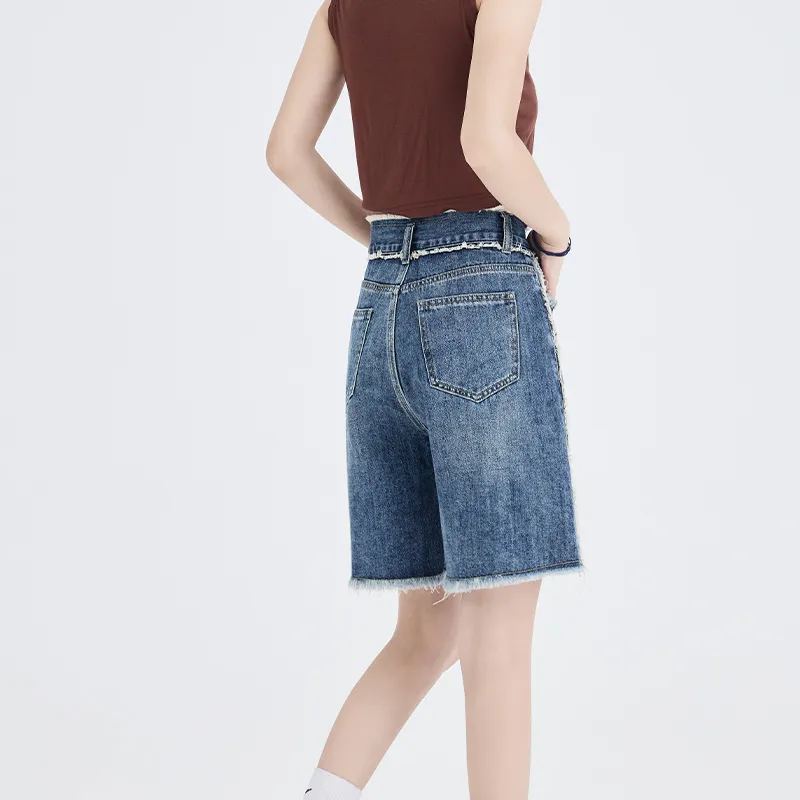 Ordifen Denim Shorts Women's Vintage Blue-5