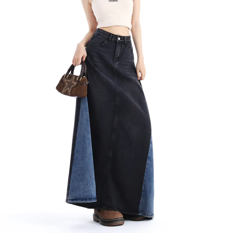 Ordifen Denim Long Skirts Women's-7