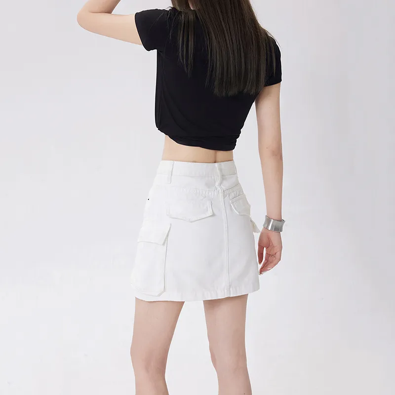 Ordifen Denim Short Skirts Women's-3
