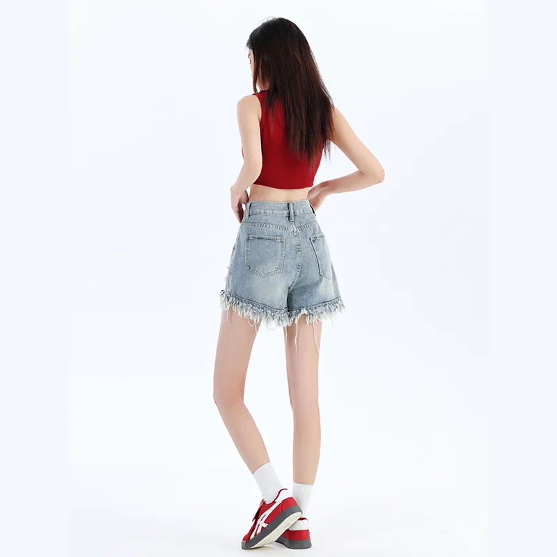 Ordifen Denim Shorts Women's Blue-4
