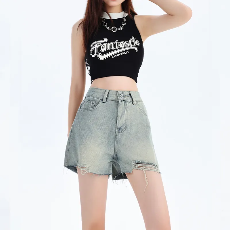 Ordifen Denim Shorts Unisex Light Blue-3