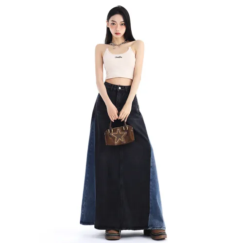 Ordifen Denim Long Skirts Women's