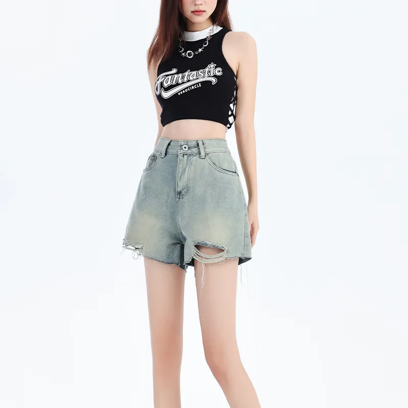 Ordifen Denim Shorts Unisex Light Blue-2