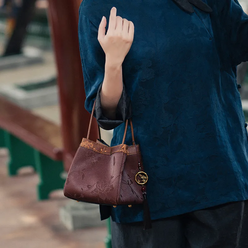Liang Jin Ji Cow Split Leather Handbag Women's-7
