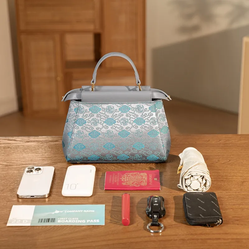 Liang Jin Ji Xiangyun Gauze With Cow Leather Handbag Regular Women's Multicolor-13