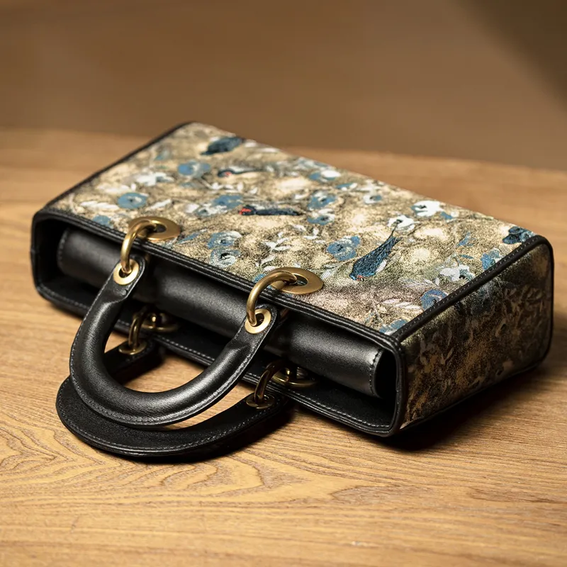 Liang Jin Ji 100% Mulberry Silk One Shoulder Handbag Medium Size Women's Multicolor-4