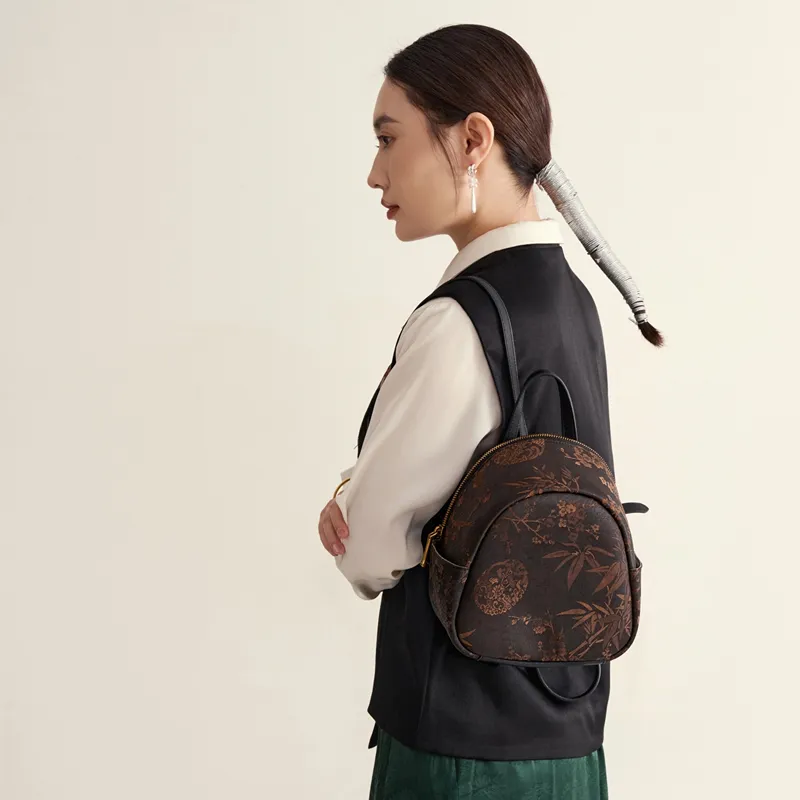 Liang Jin Ji Mulberry Silk Backpack Medium Size Women's Multicolor-18