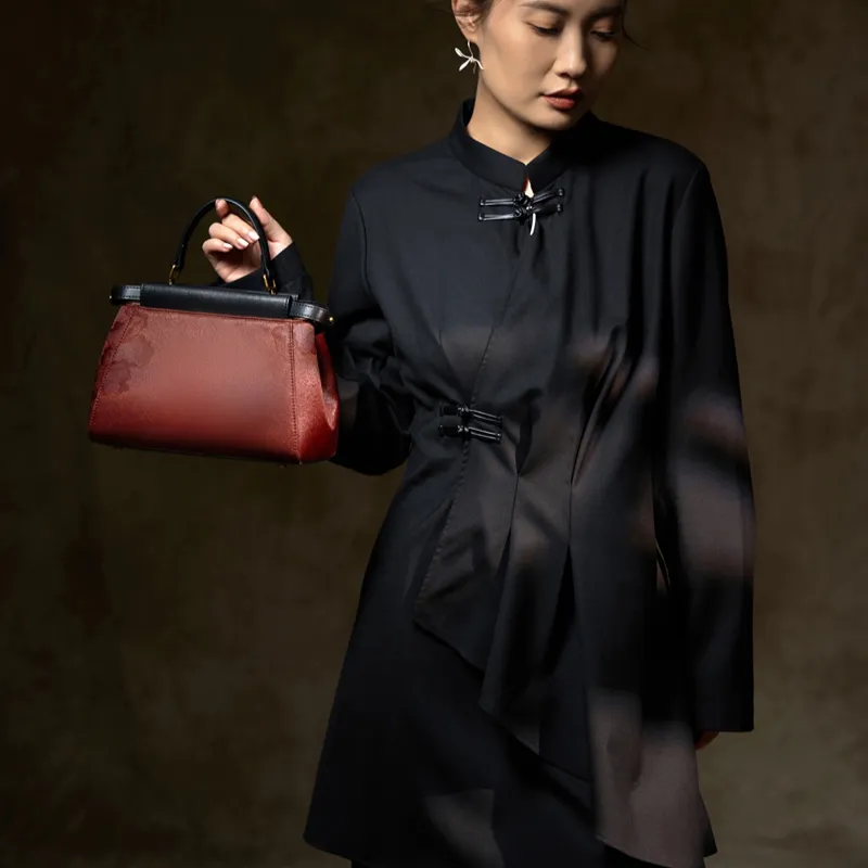 Liang Jin Ji Xiangyun Gauze With Cow Leather Handbag Regular Women's Multicolor-3
