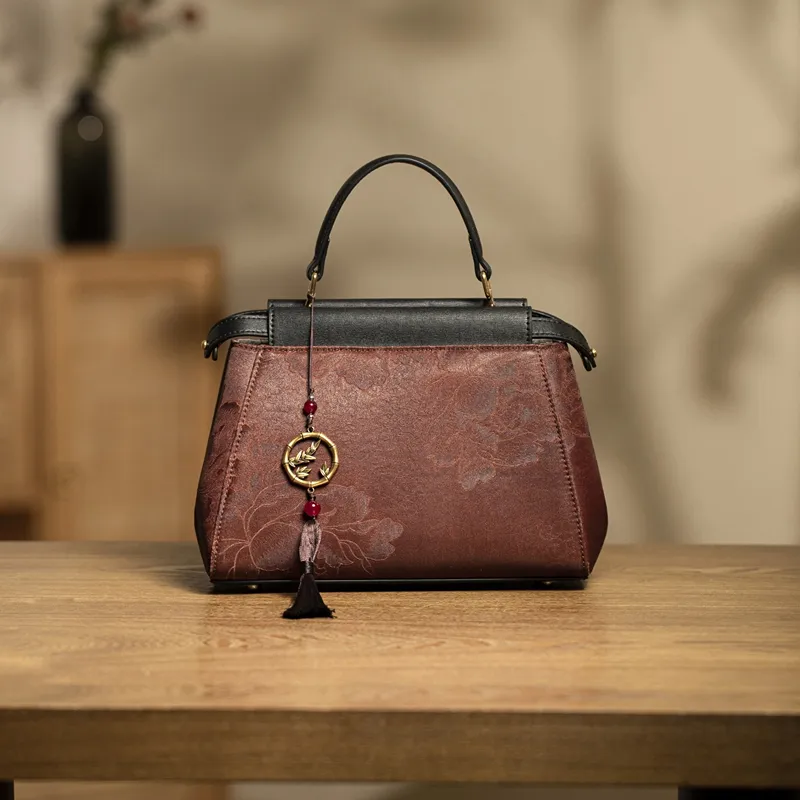 Liang Jin Ji Xiangyun Gauze With Cow Leather Handbag Regular Women's Multicolor-1