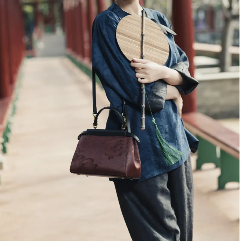Liang Jin Ji Xiangyun Gauze With Cow Leather Handbag Regular Women's Multicolor-5