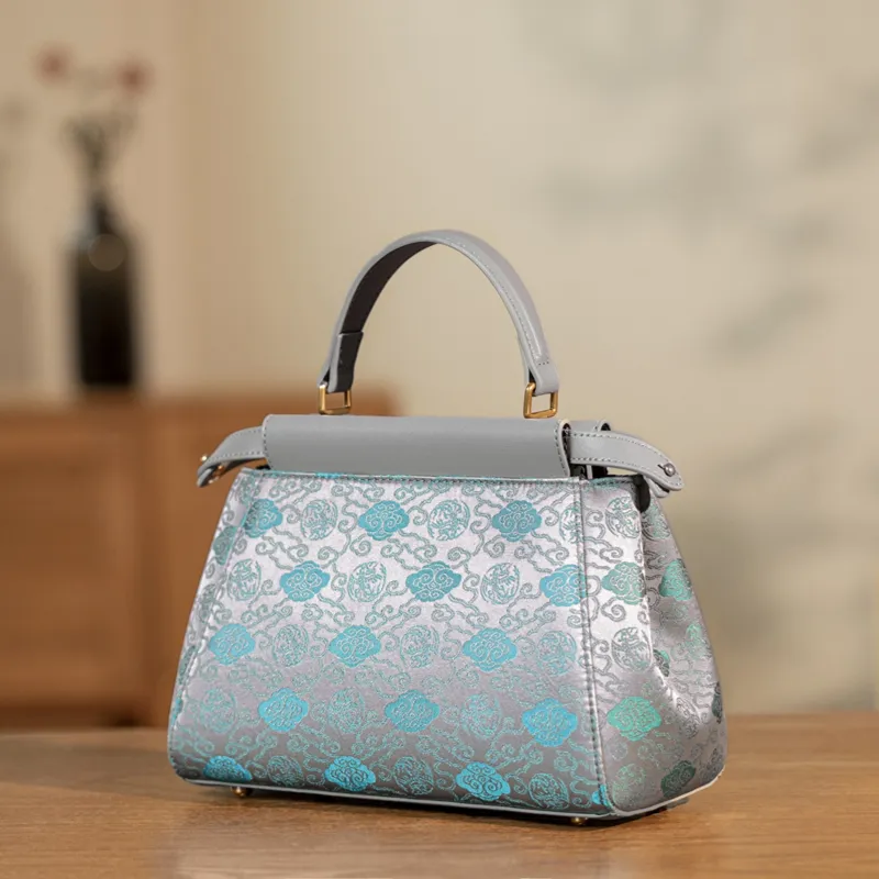 Liang Jin Ji Xiangyun Gauze With Cow Leather Handbag Regular Women's Multicolor-11