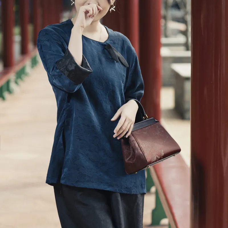 Liang Jin Ji Xiangyun Gauze With Cow Leather Handbag Regular Women's Multicolor-6