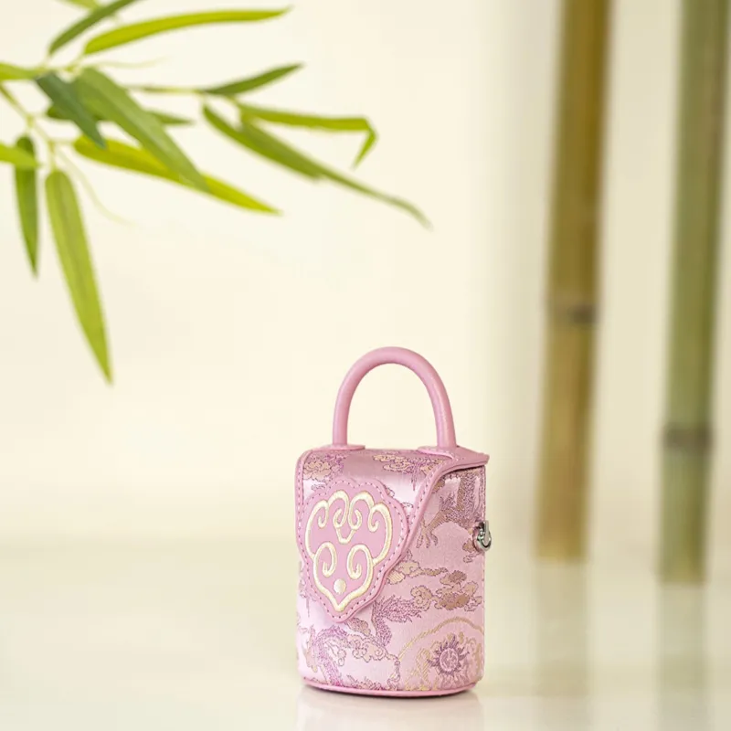 Liang Jin Ji Mulberry Silk Shoulder Bag, Crossbody Bag, Handbag Mini Women's Red/Pink/Apricot-8